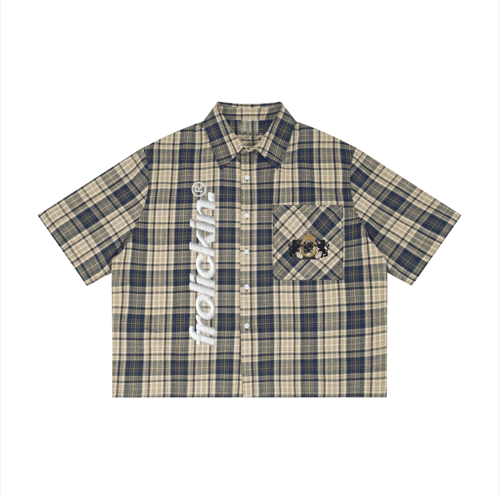 boxy plaid button up