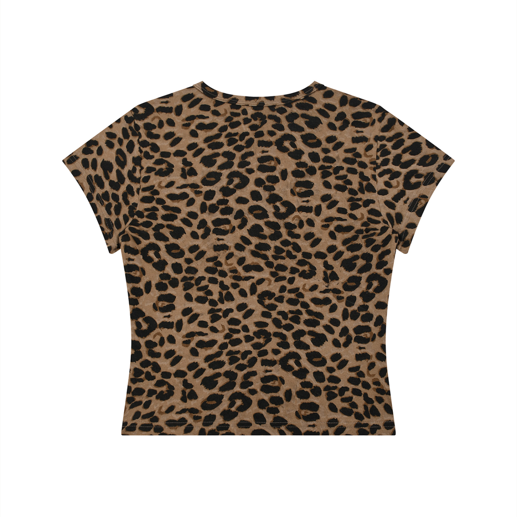 women’s leopard print baby tee