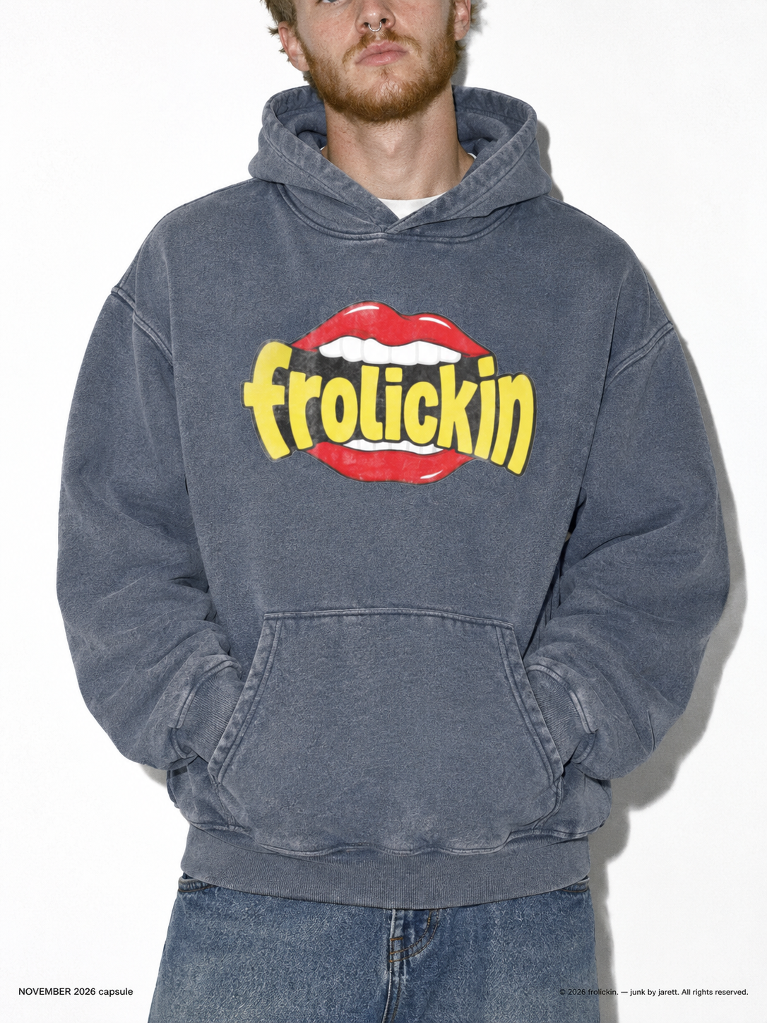 MOUTHIN OFF Snow Wash Fleece Oversize Hoodie