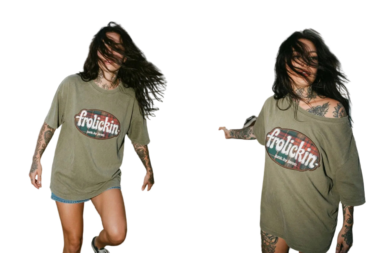 plaid logo’d waffle knit tee