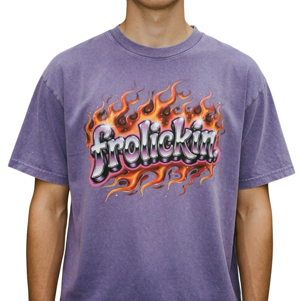 snow washed airbrushed tee