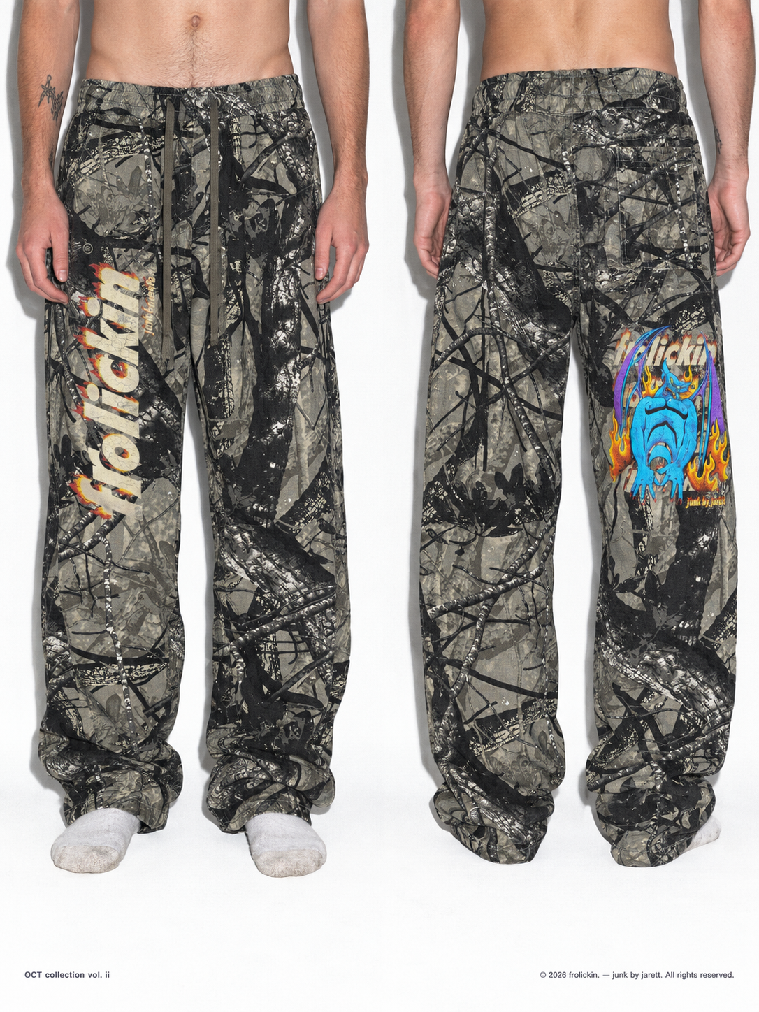 FUEGO’d Tree Camo Barrel Leg Pants