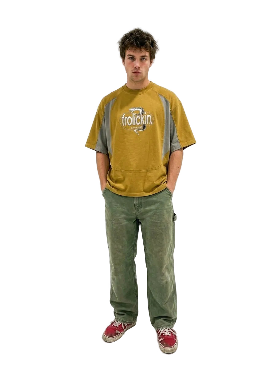 color blocked cotton athletic tee