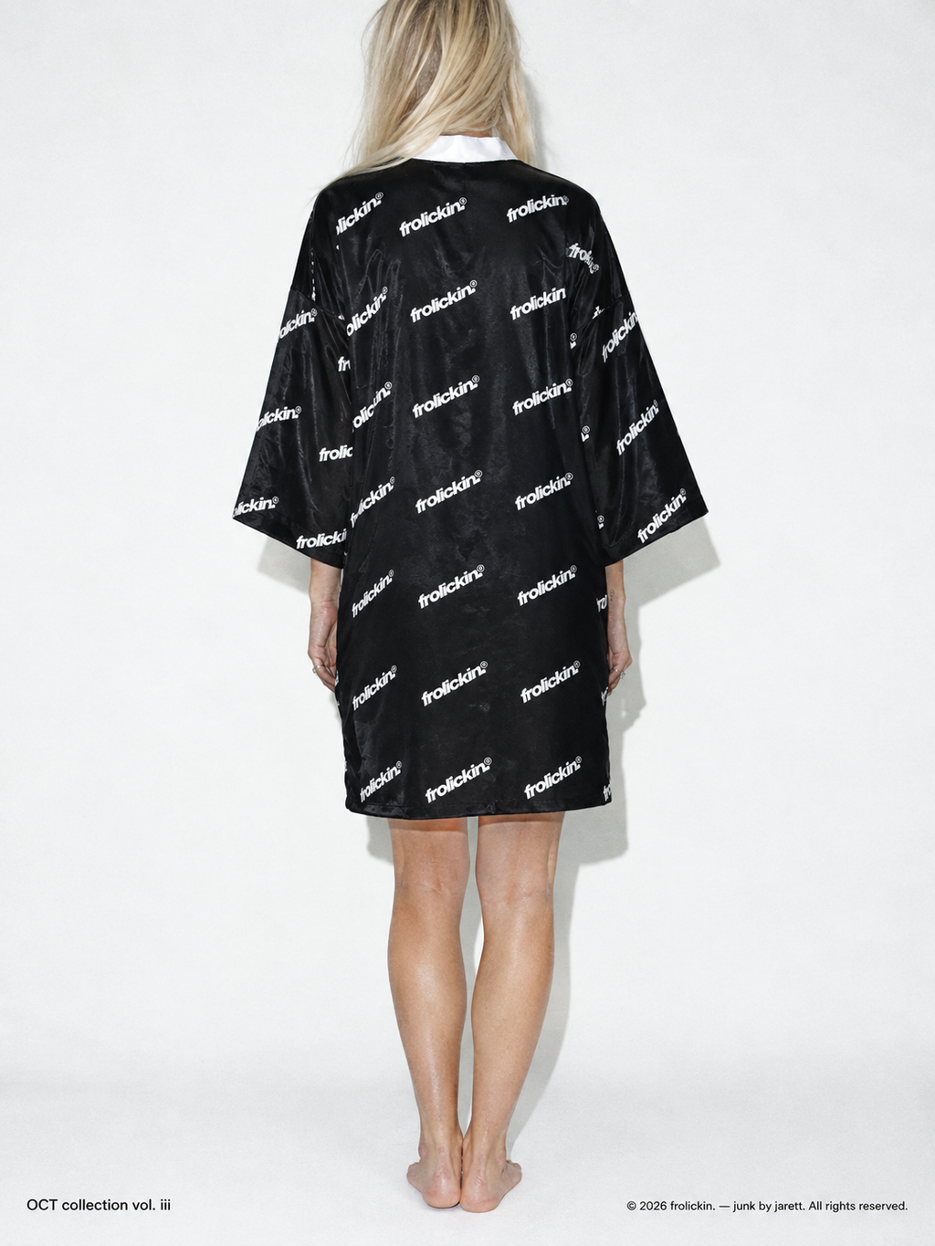 frolickin. silk kimono