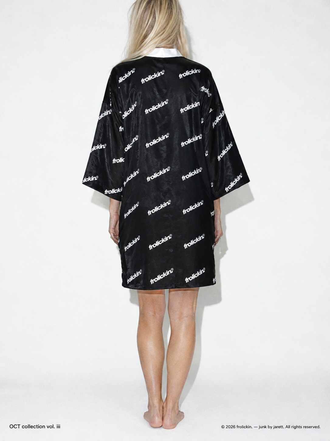 frolickin. silk kimono