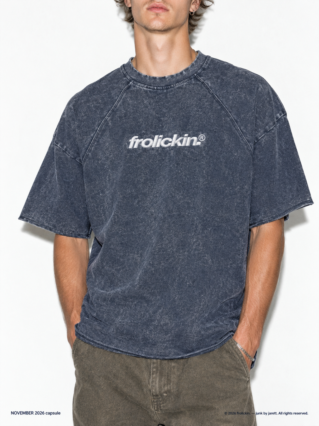 Classic Logo’d Mineral Wash Raw Edge T-Shirt