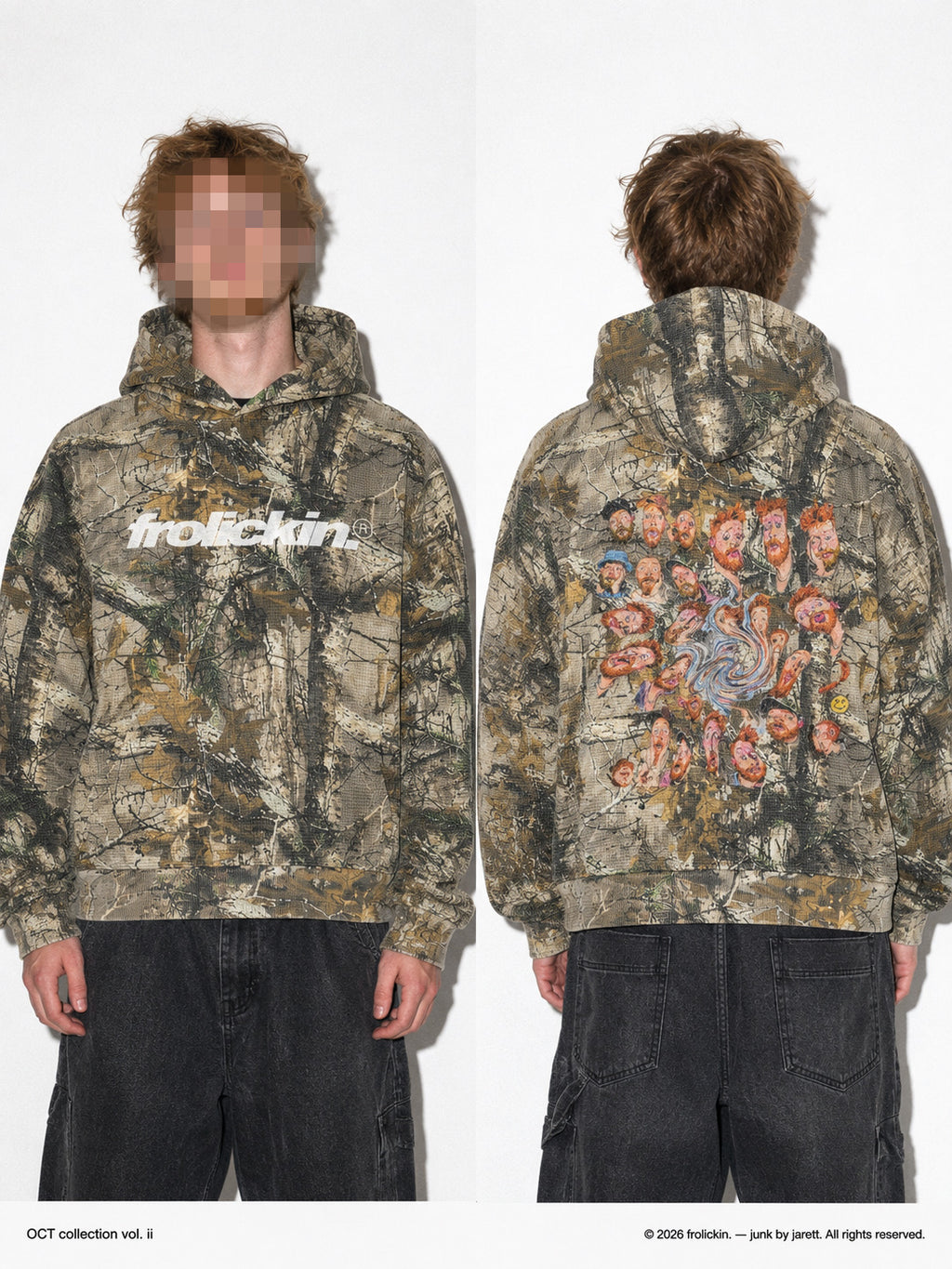 Waffle Tree Camo Boxy Hoodie