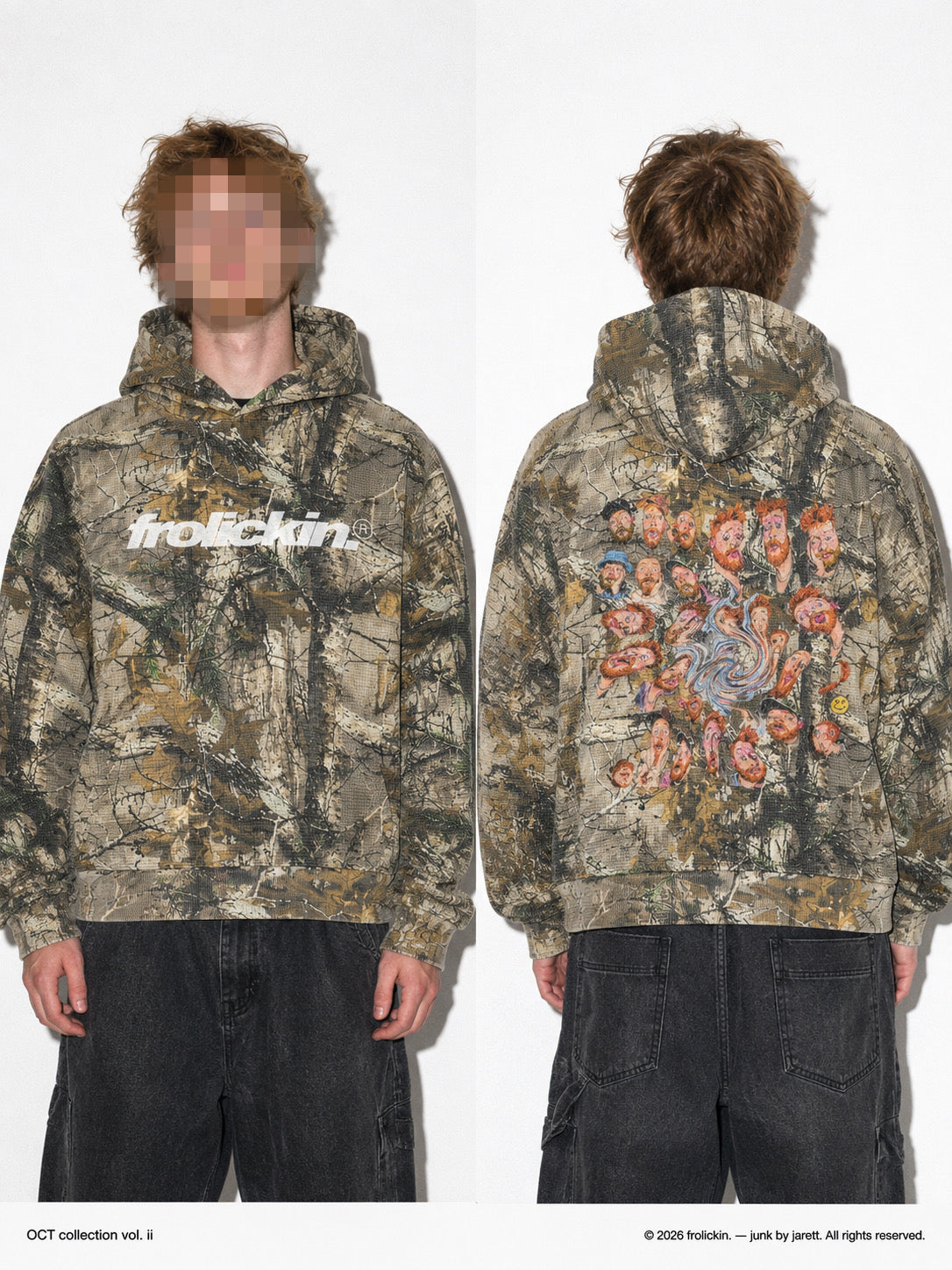 Waffle Tree Camo Boxy Hoodie