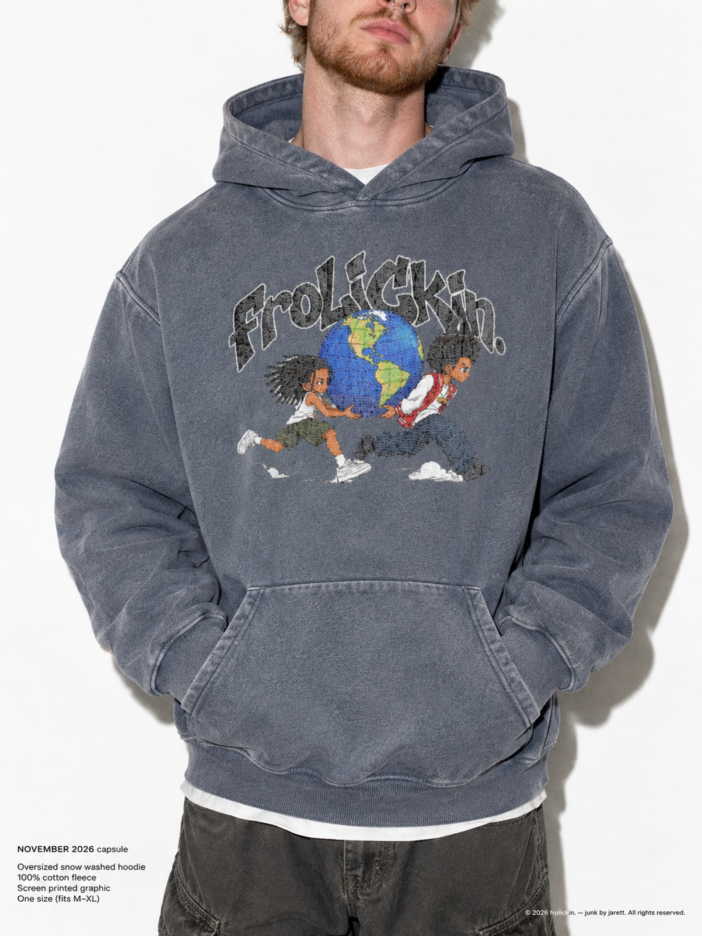 DOCKS Snow Wash Fleece Oversize Hoodie