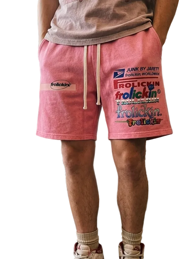 PANK vintage washed drawstring shawts