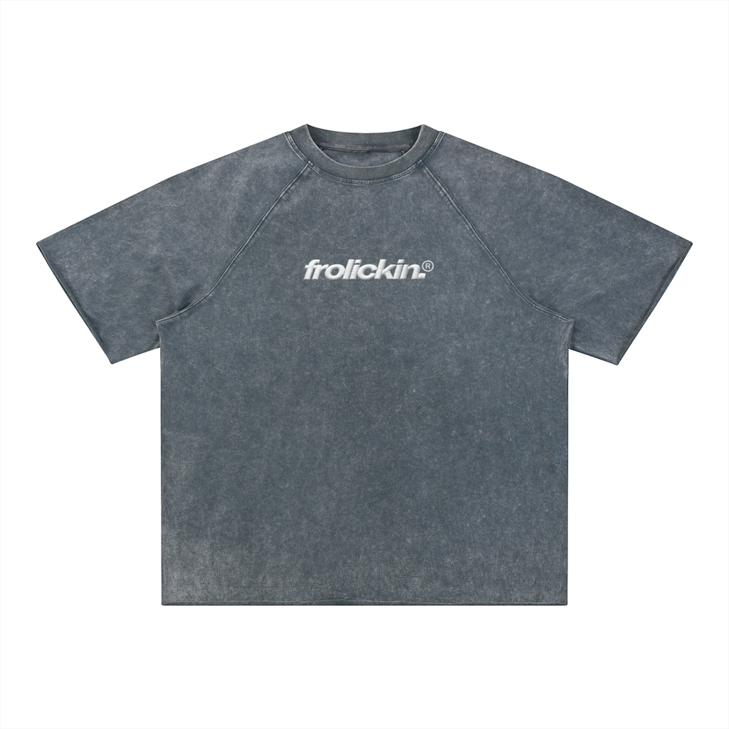 Classic Logo’d Mineral Wash Raw Edge T-Shirt