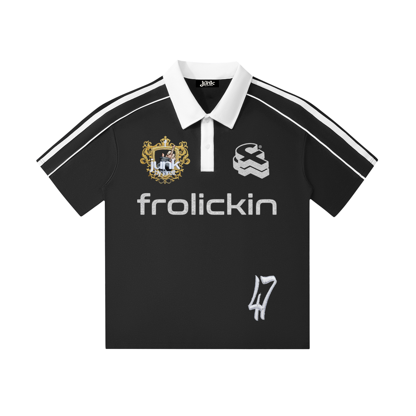 Contrast Collar Short-Sleeve Polo Shirt