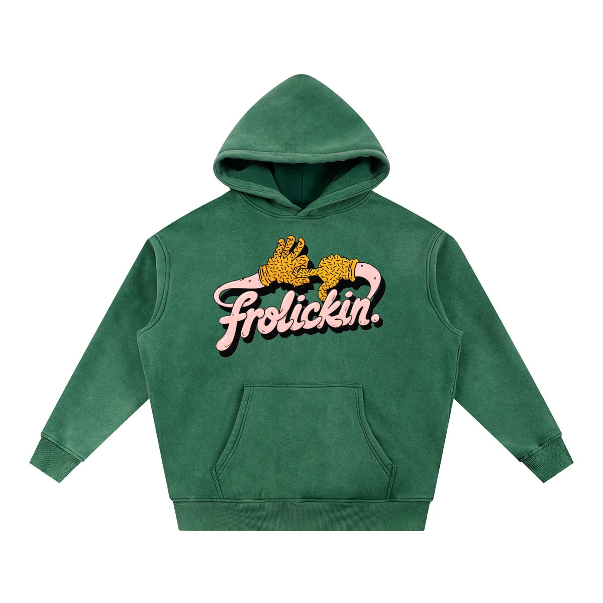 FANGA POPPIN Snow Wash Fleece Oversize Hoodie
