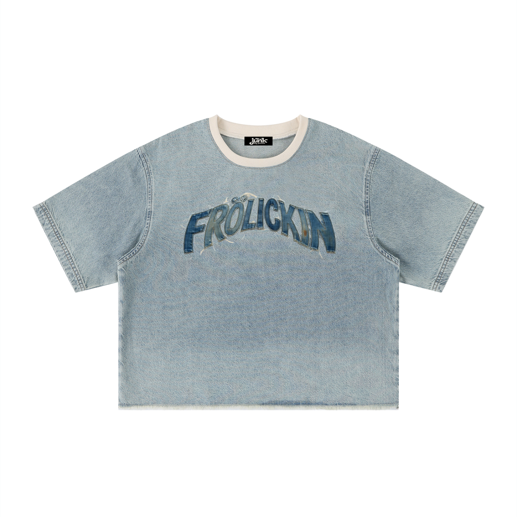raw hem authentic denim tee