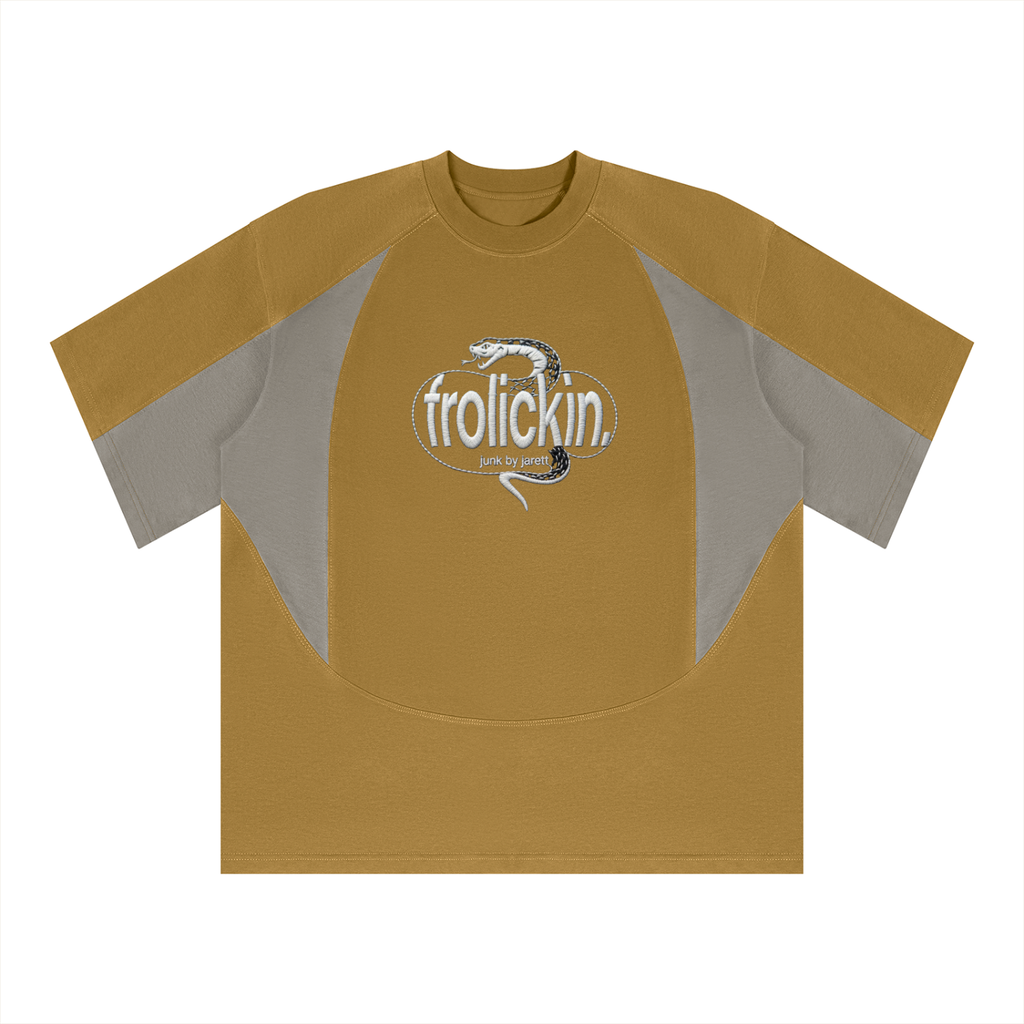 color blocked cotton athletic tee