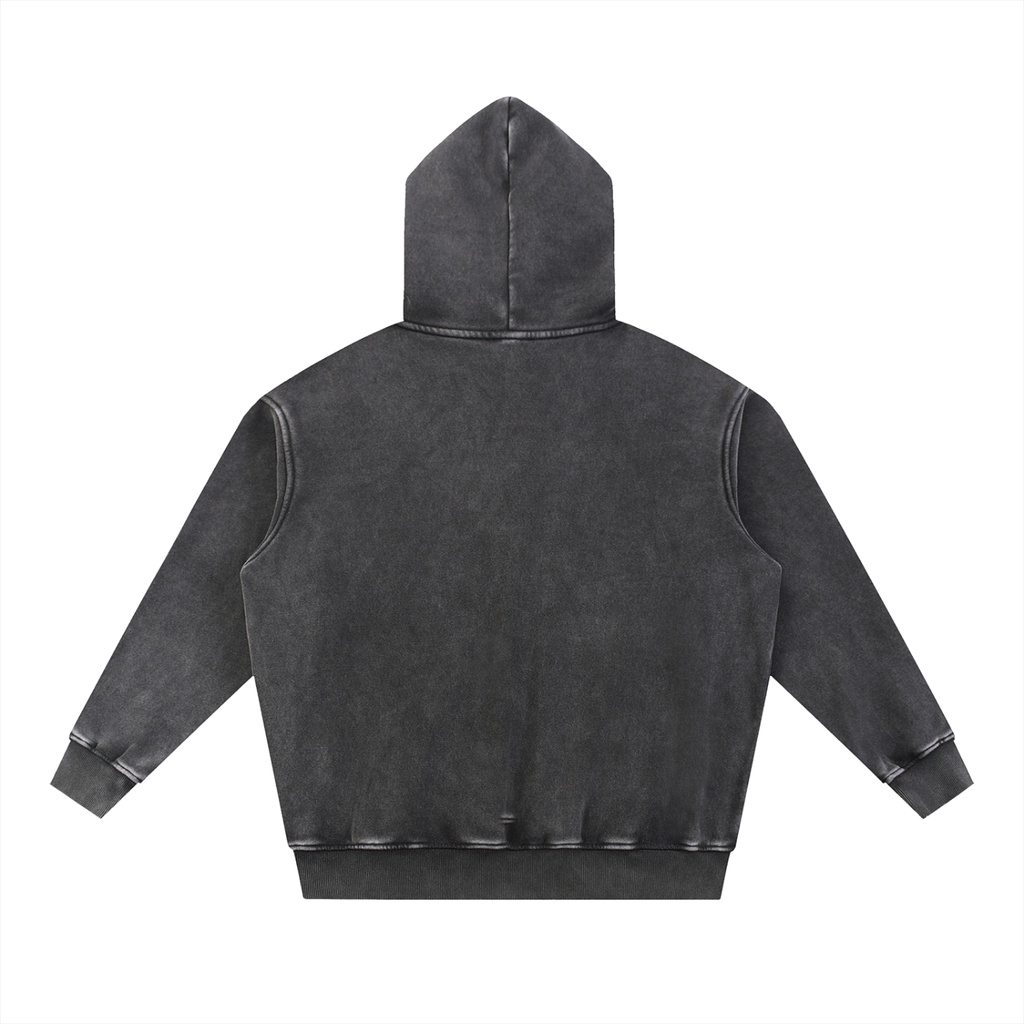 “HUNGRY ASF” Snow Wash Fleece Oversize Hoodie
