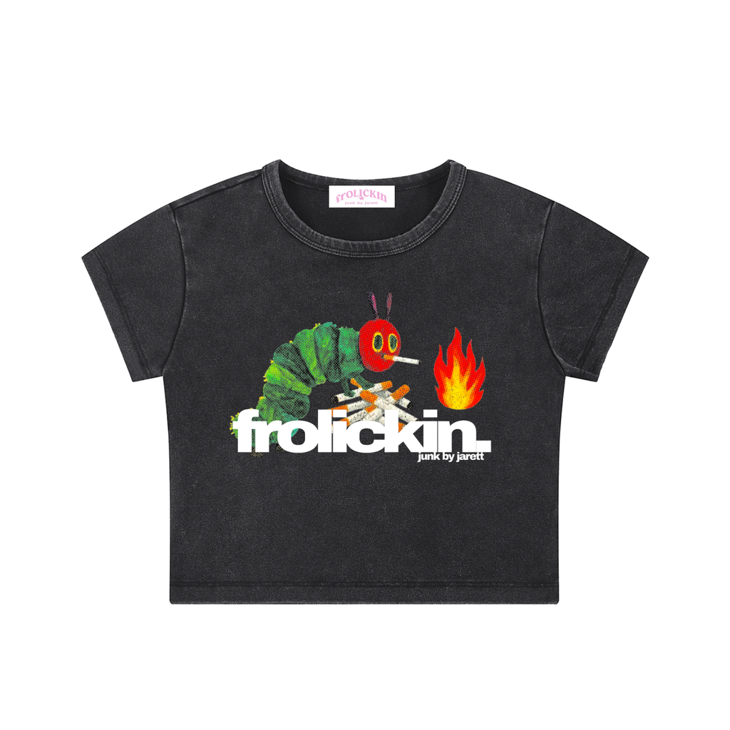 HUNGRY ASF Vintage Washed Crop Top