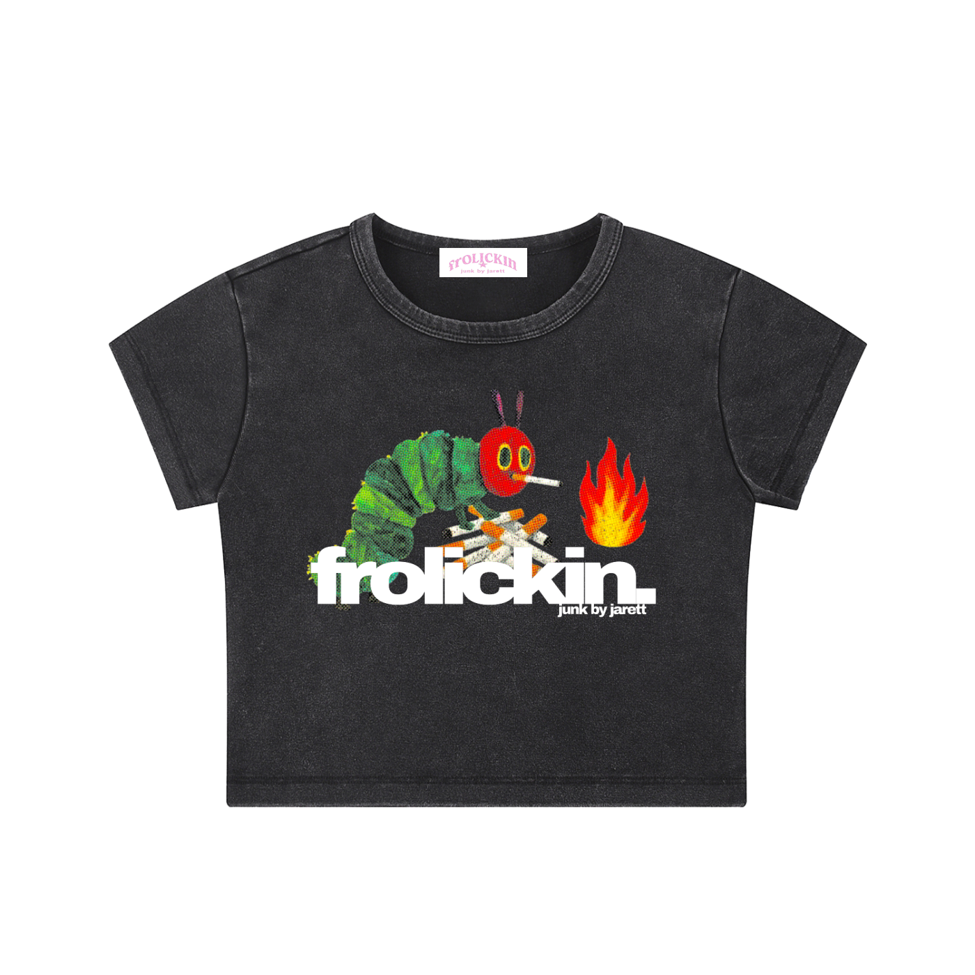 HUNGRY ASF Vintage Washed Crop Top