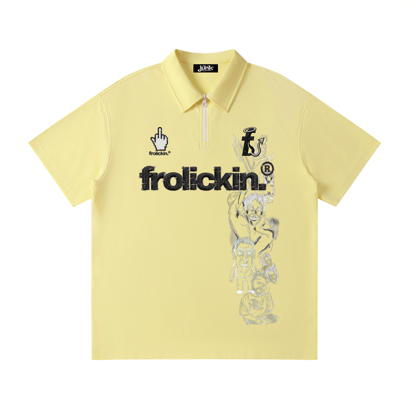 A GIRL IS A GUN quarter zip polo