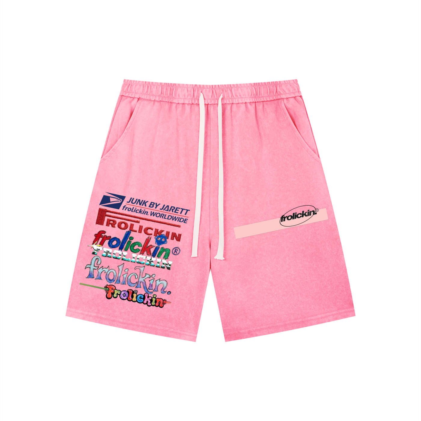 PANK vintage washed drawstring shawts