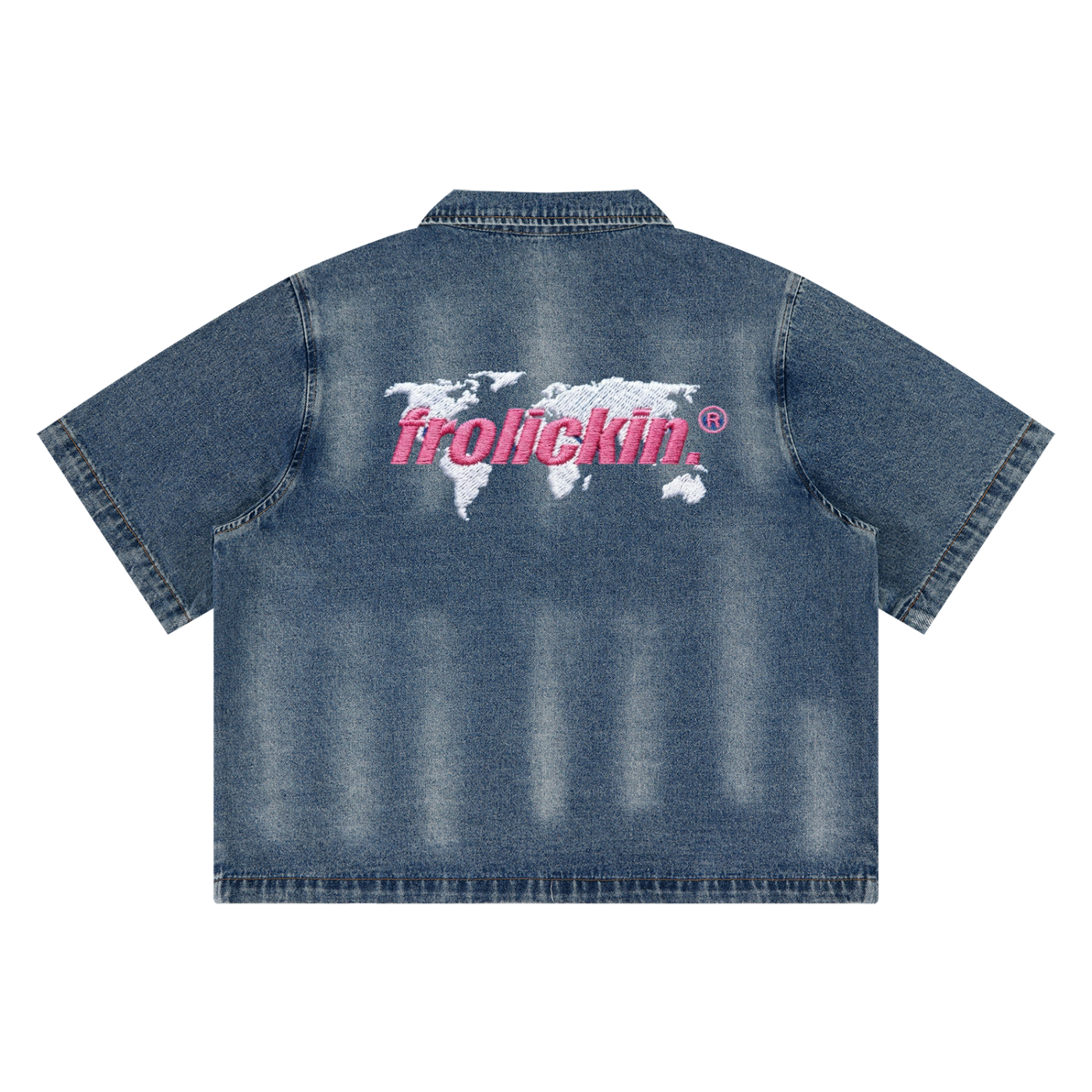 full zip denim shirt