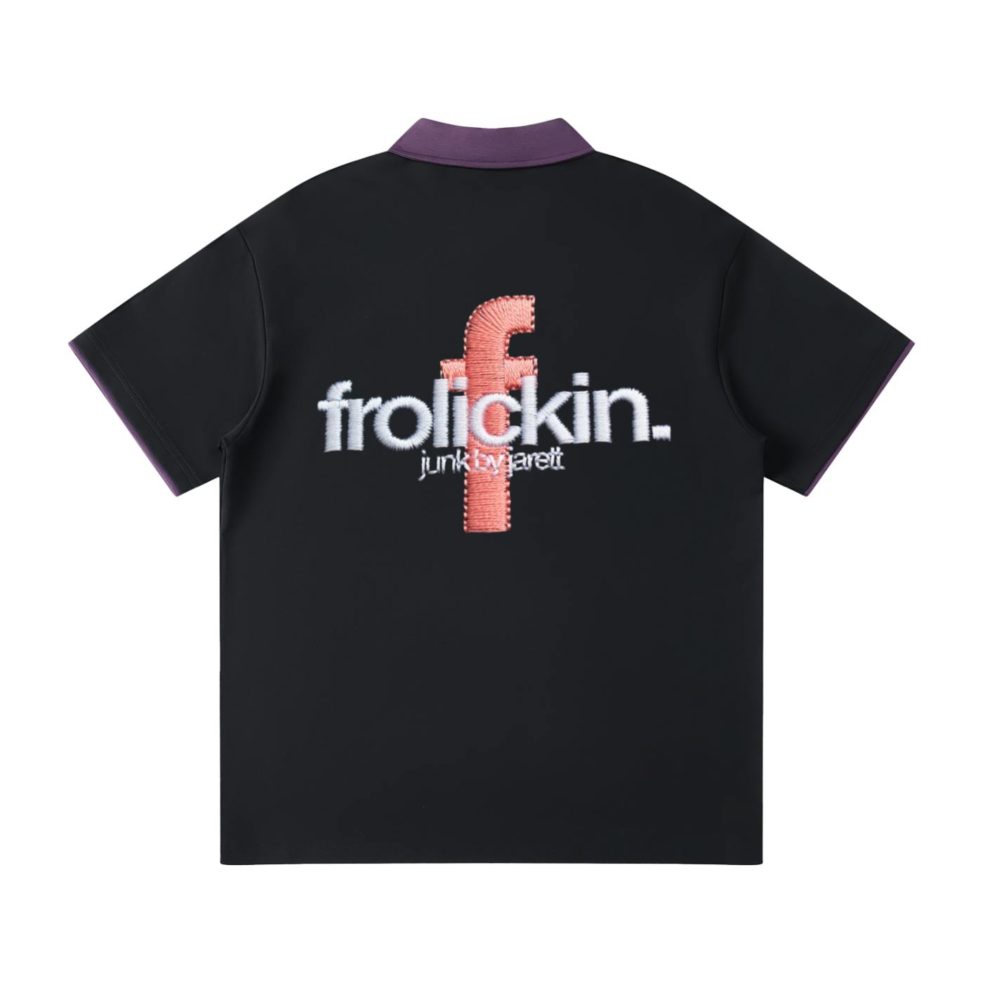 .047 Contrast Collar Raglan Polo Shirt