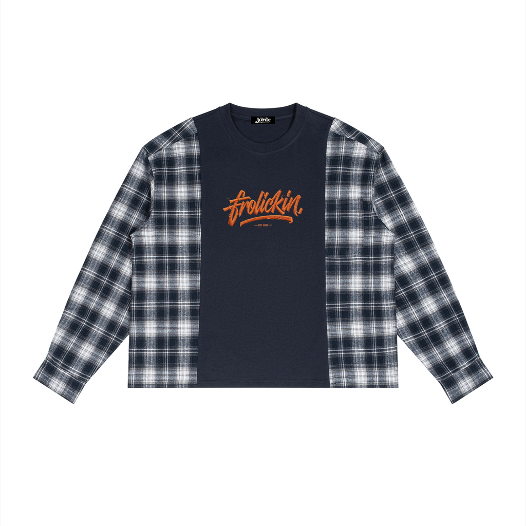 plaid panel long sleever