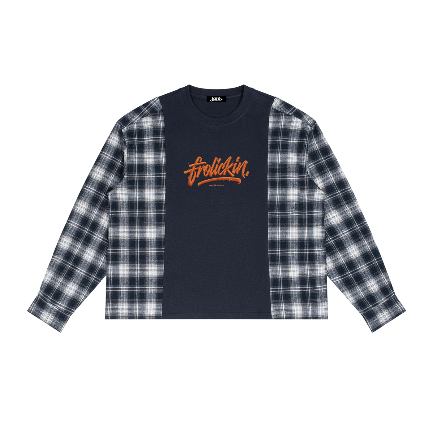 plaid panel long sleever