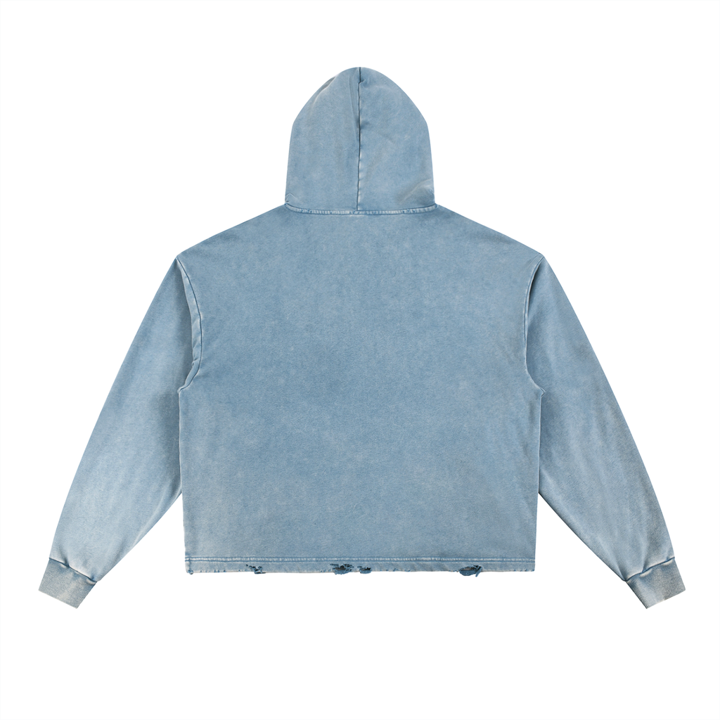 flat earther’s hand freyed hoodie