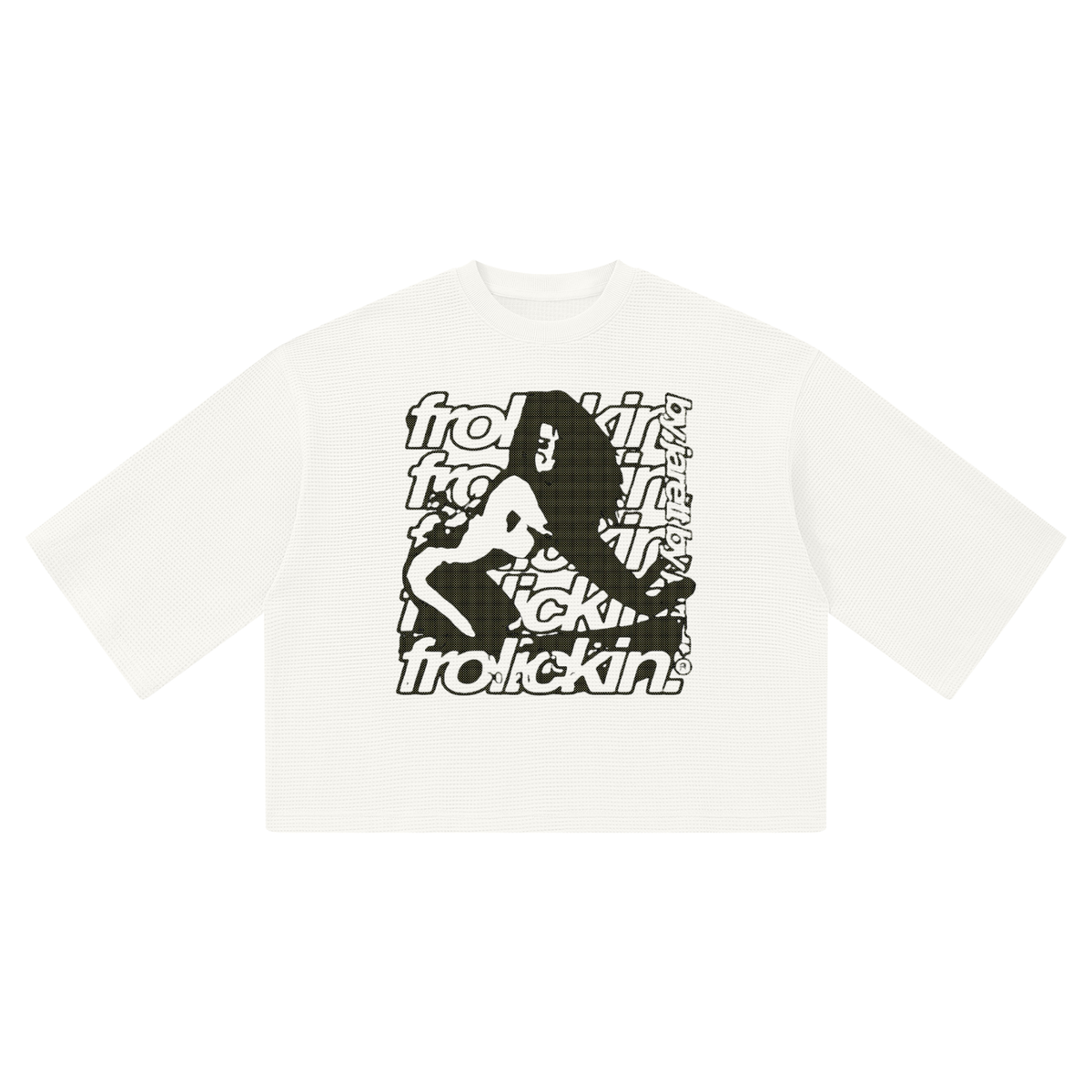 JEEZ LOOEEZ Waffle Boxy Half Sleever T-Shirt