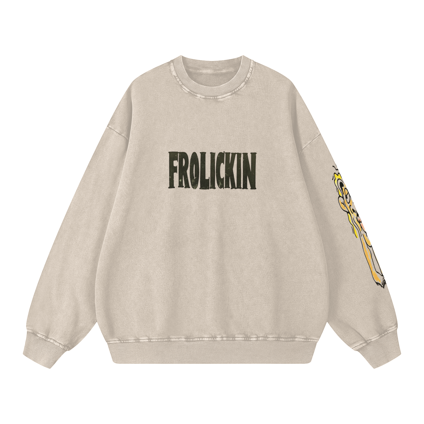 “i ran 2 cambodia” Snow Washed Oversized Sweatshirt