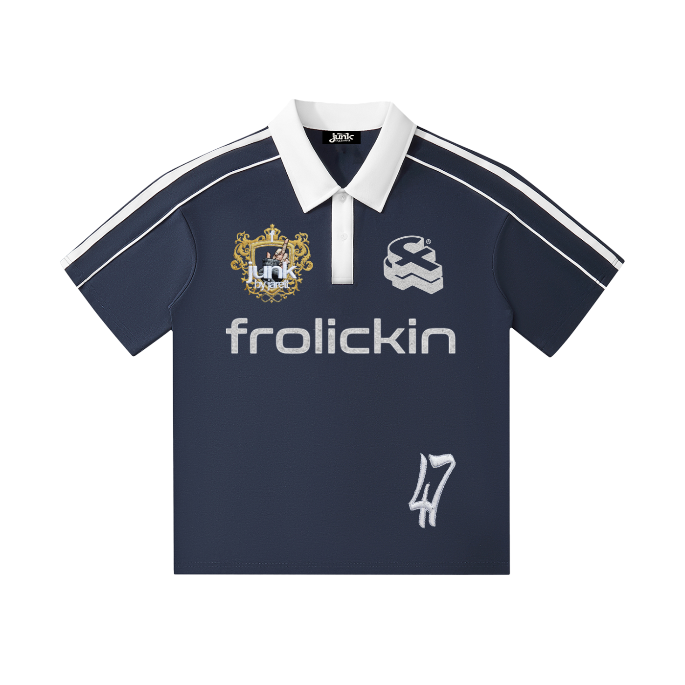 Contrast Collar Short-Sleeve Polo Shirt