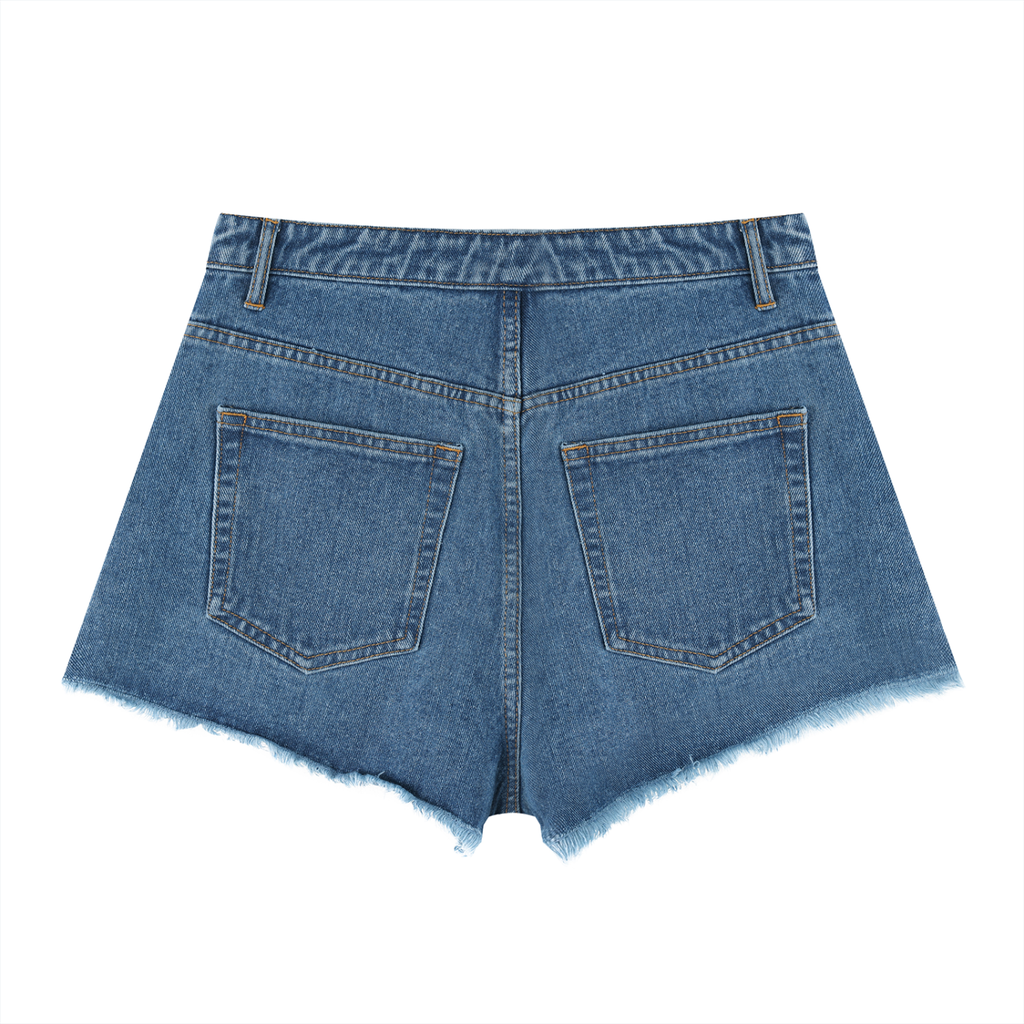 high rise denim shawties