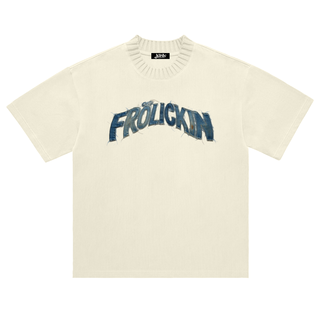 denim’d logo knitted round neck tee