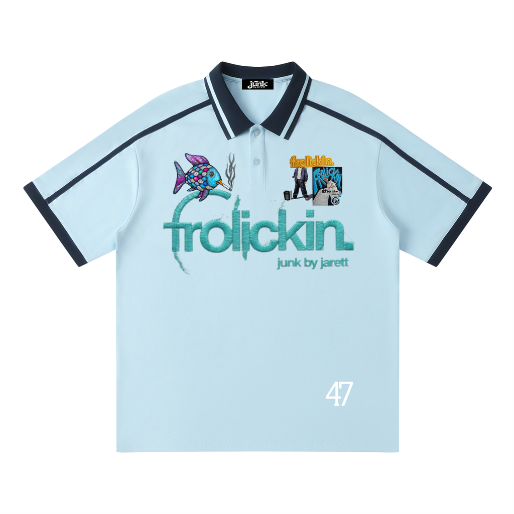 frolickin fisherman’s polo jersey