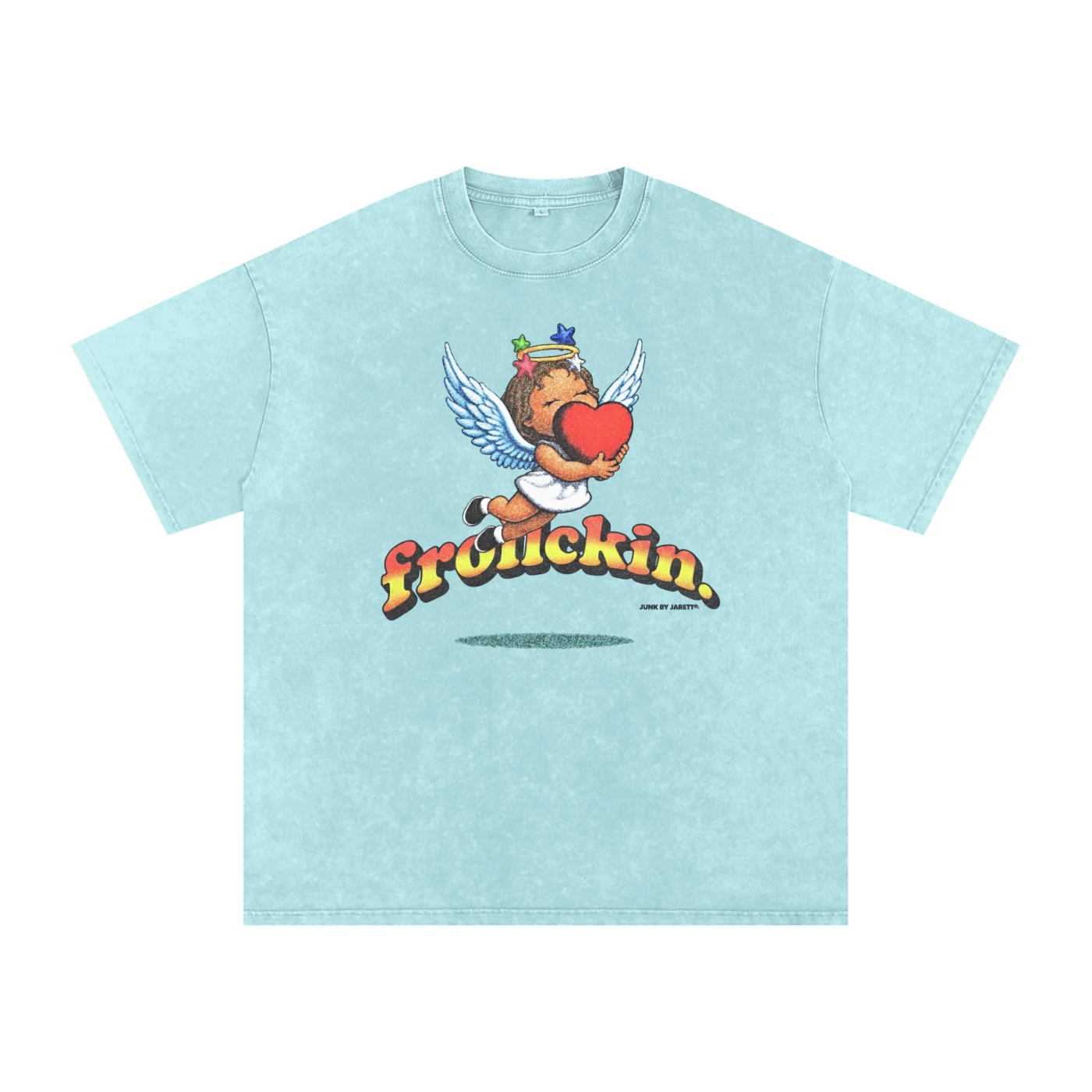 “LOVE & LIGHT”!Snow Washed Oversized Cotton T-Shirt