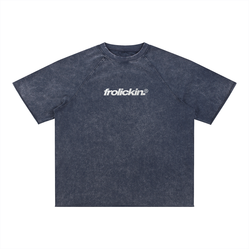 Classic Logo’d Mineral Wash Raw Edge T-Shirt