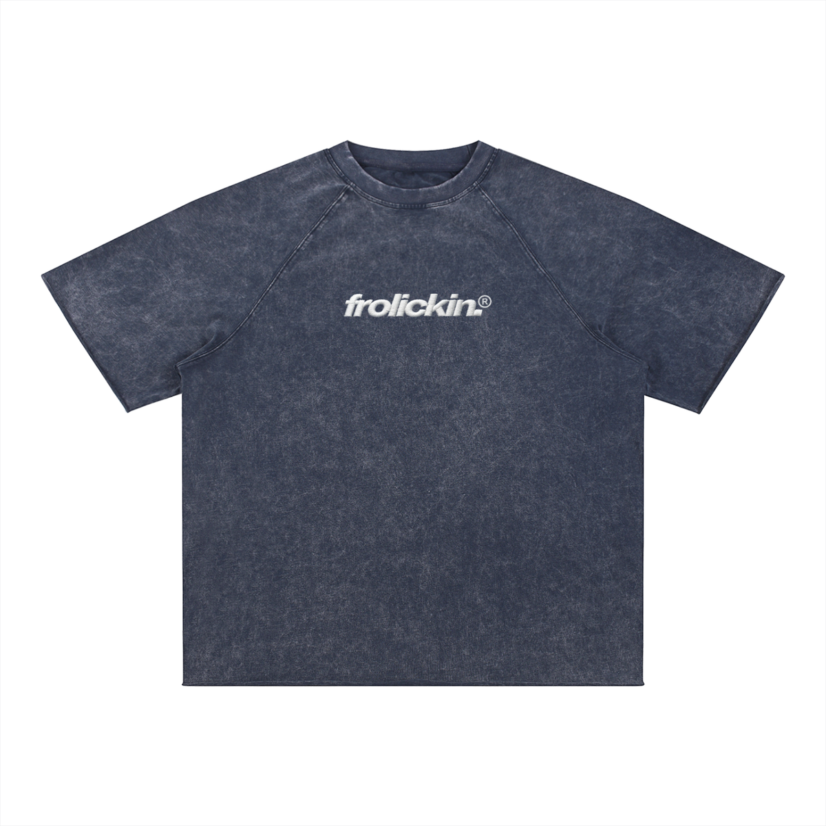 Classic Logo’d Mineral Wash Raw Edge T-Shirt