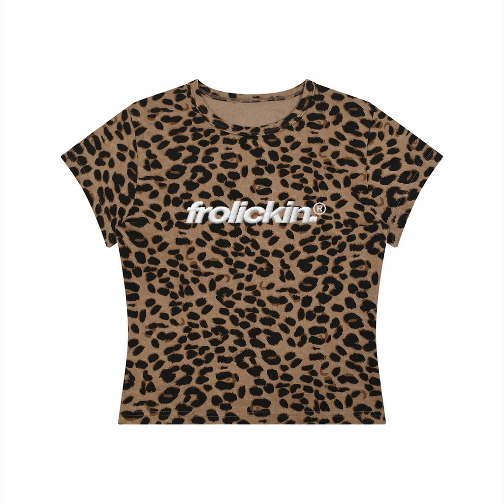 women’s leopard print baby tee