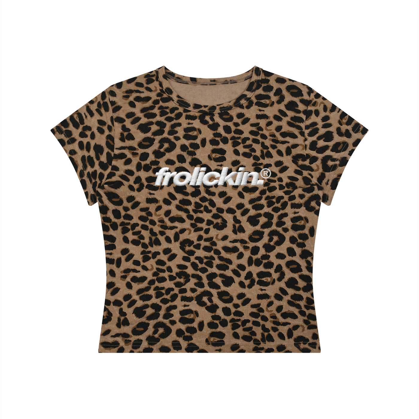 women’s leopard print baby tee