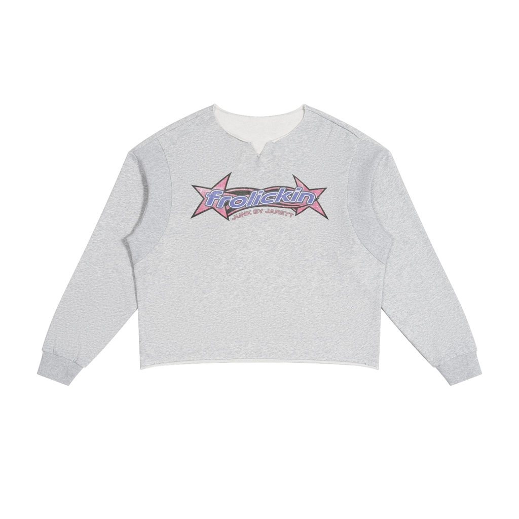 Paneled Raw Edge Boxy Sweatshirt
