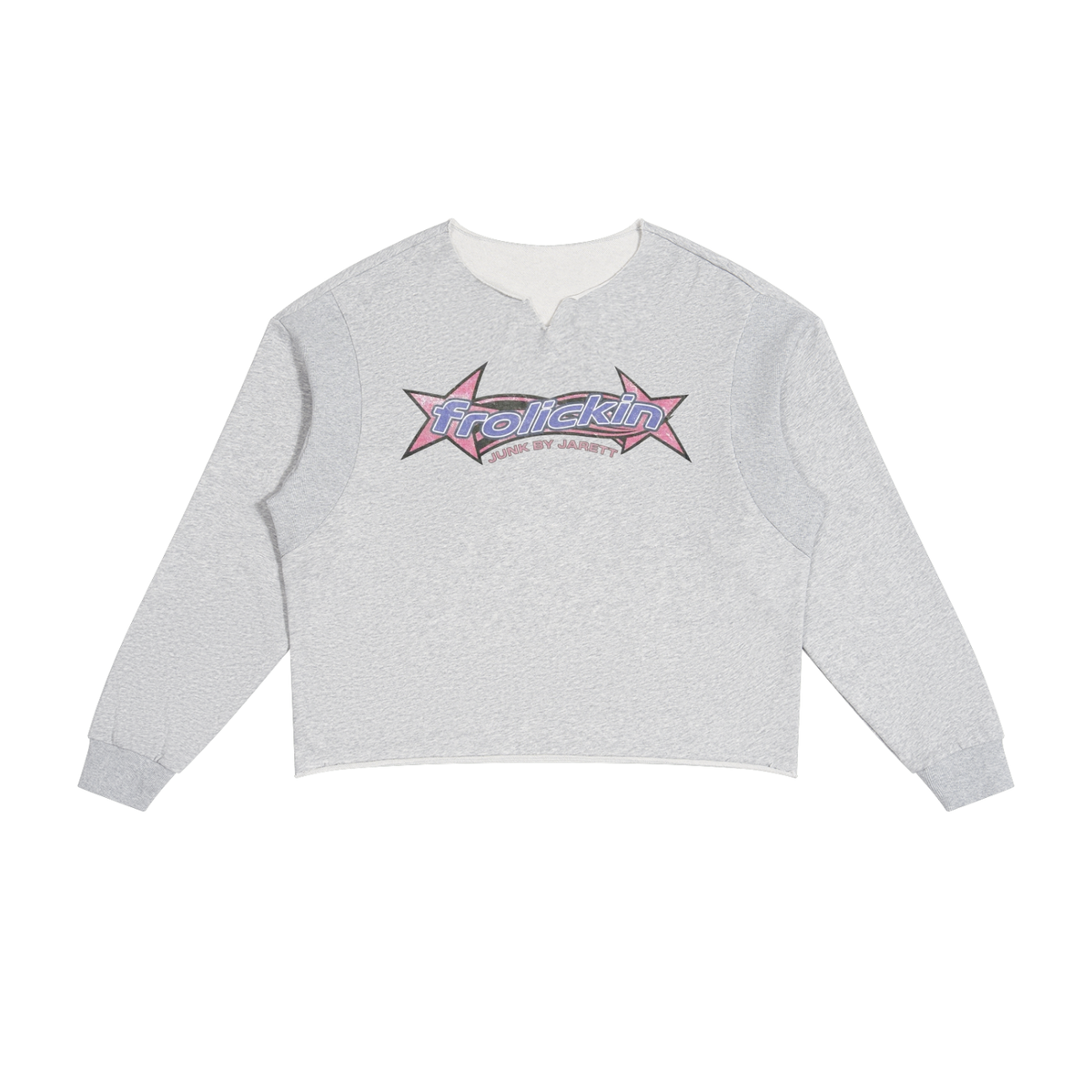 Paneled Raw Edge Boxy Sweatshirt