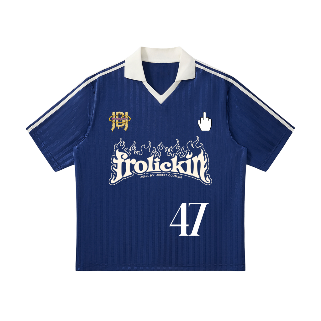 Contrast Collar Striped Soccer Jersey