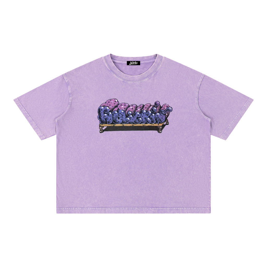 COUCH POTATO Mineral Wash Boxy Cotton T-Shirt