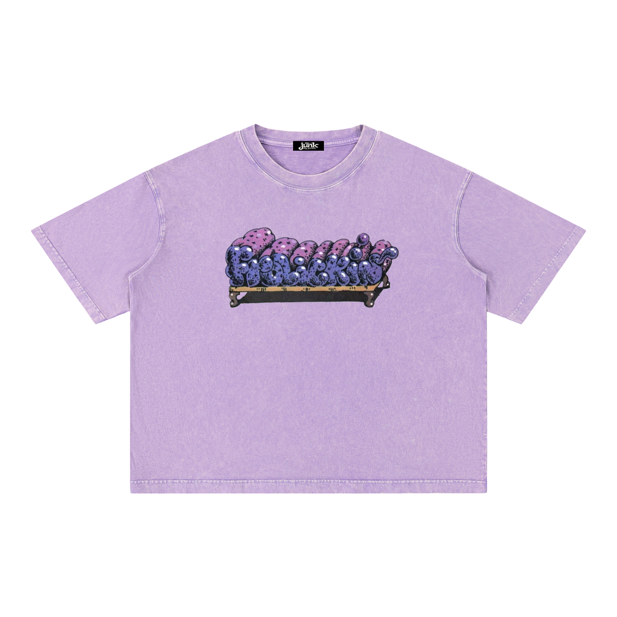 COUCH POTATO Mineral Wash Boxy Cotton T-Shirt