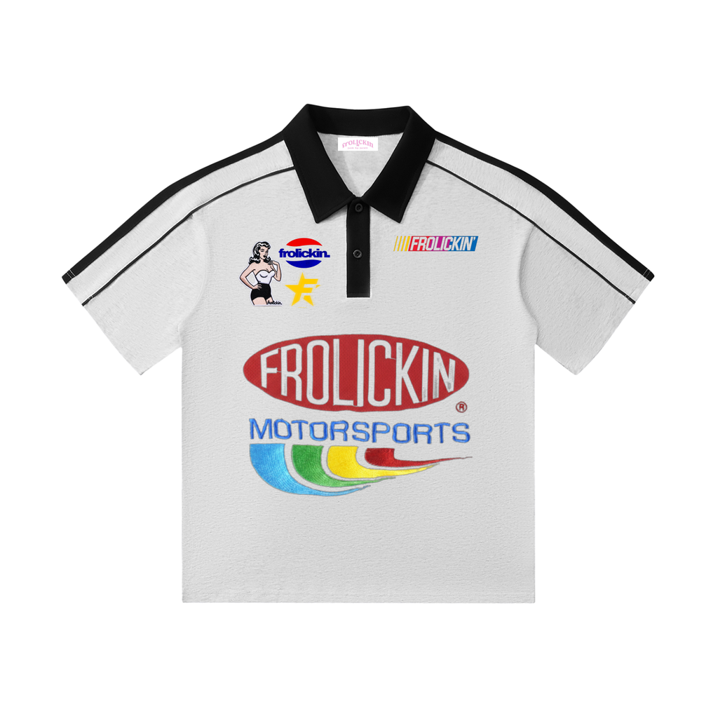 SPEED RACER Contrast Collar Short-Sleeve Polo Shirt
