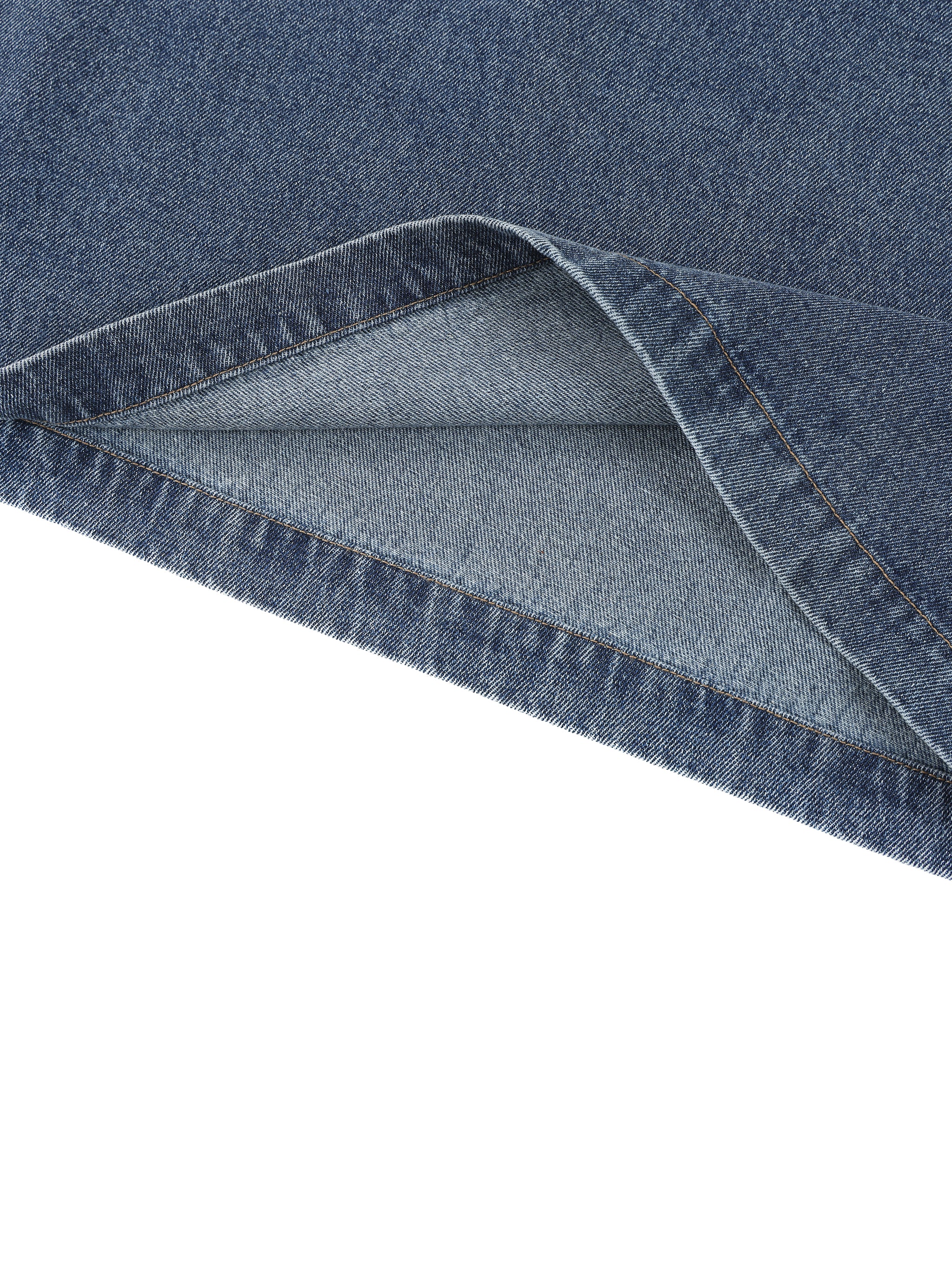 boxy quarter zip denim polo
