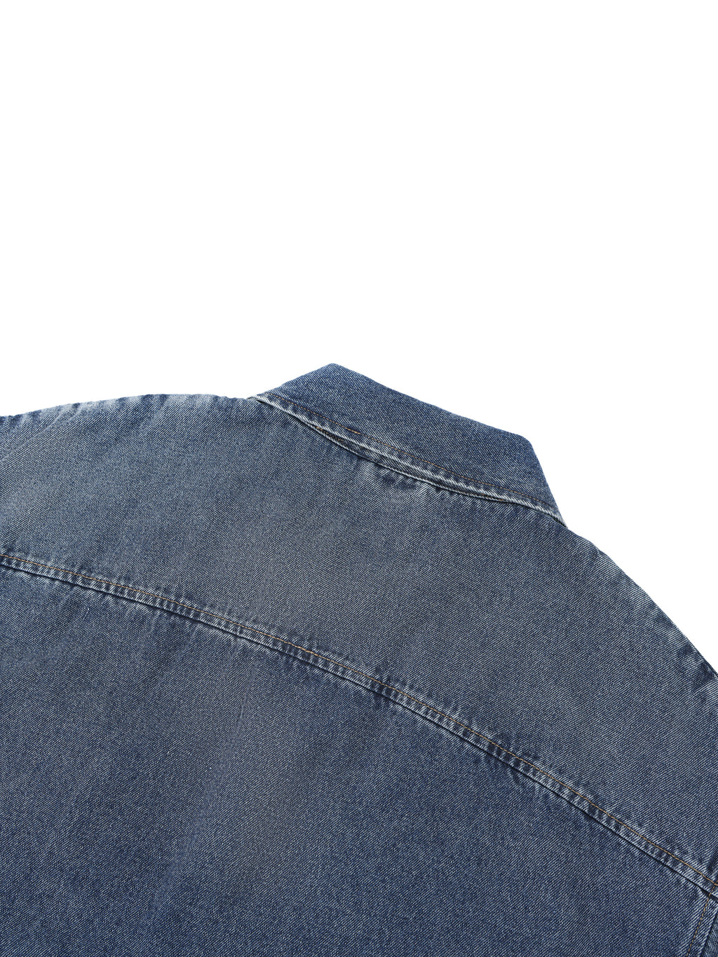 boxy quarter zip denim polo