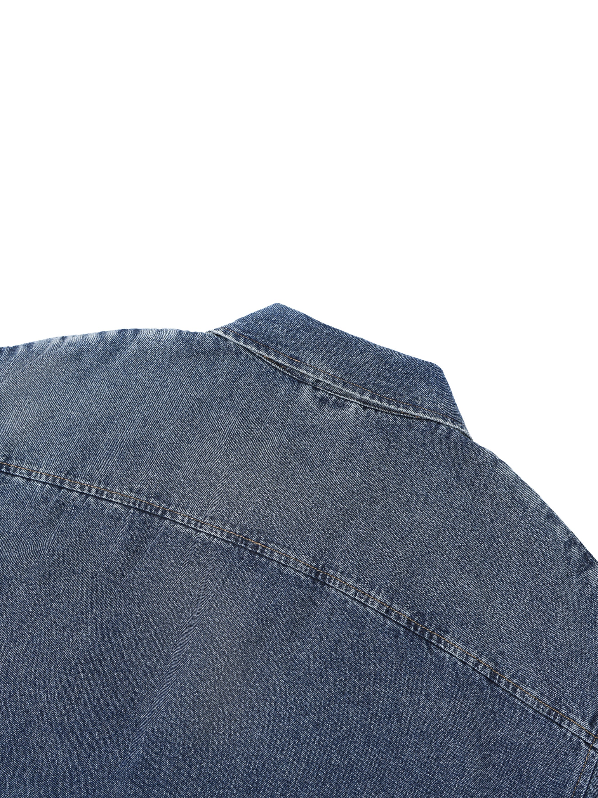boxy quarter zip denim polo